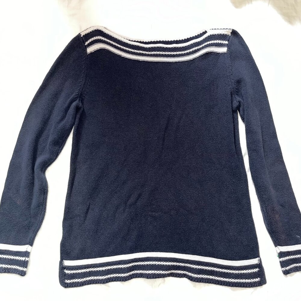 100% Cotton Navy Beach Cottage Sweater